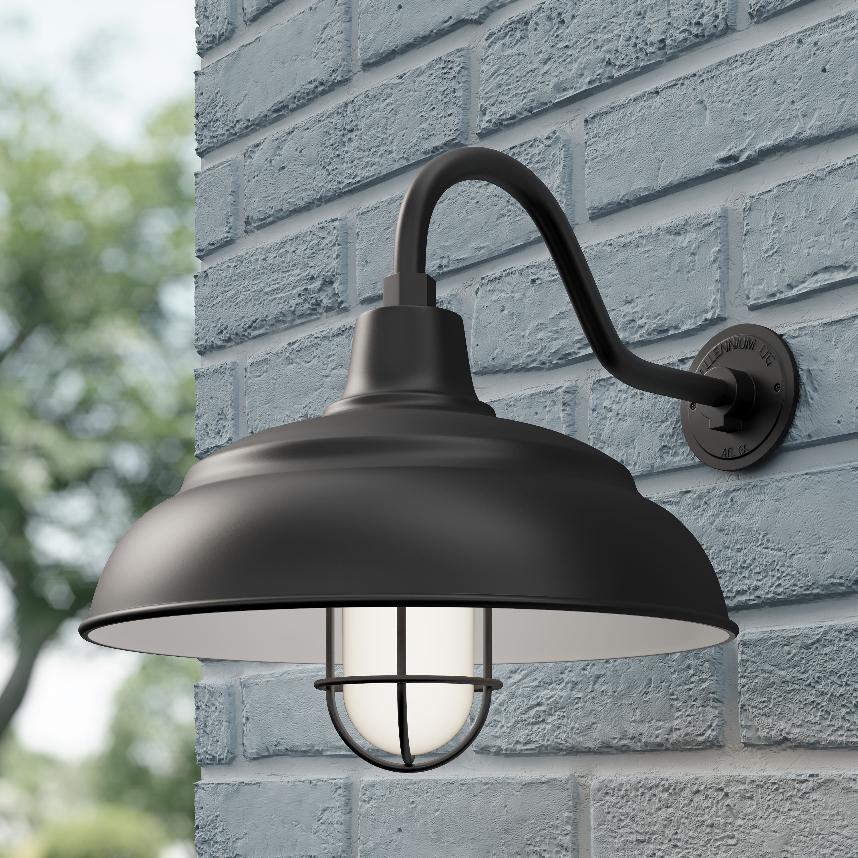 R Series Satin Black 17 inch Aluminum Warehouse Shade